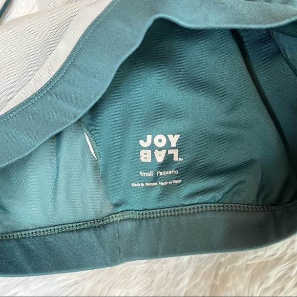 JoyLab Green White Long Line Sports Bra Strappy Mesh Back - Picture 3 of 5